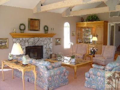 35680 Butterfly Peak Road Mountain Center, CA 92561 - Photo 5 of 19 a living room with furniture and a fireplace