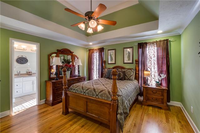4178 Oregon Road Springfield, TN 37172 - Photo 8 of 20 a bed room with a bed and a chandelier