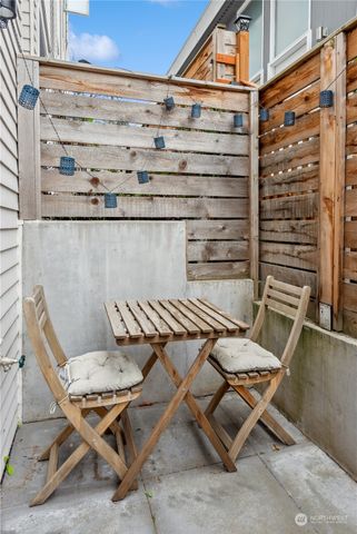 a view of backyard with outdoor seating