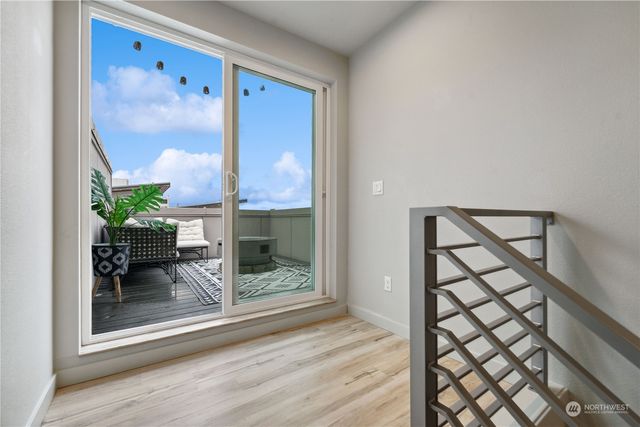 a view of a glass door