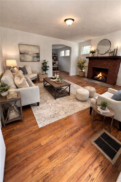1317 Old Freeport Road Pittsburgh, PA 15238 - Photo 9 of 49 a living room with furniture and a fireplace