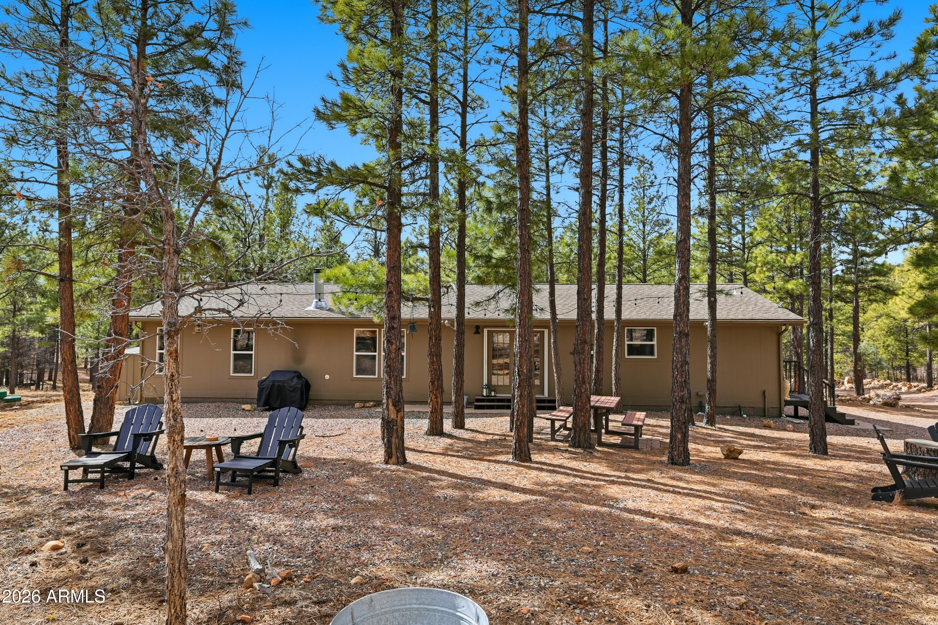 2381 Blue Ridge Drive Happy Jack, AZ 86024 - Photo 32 of 45 a view of backyard with a table and chairs