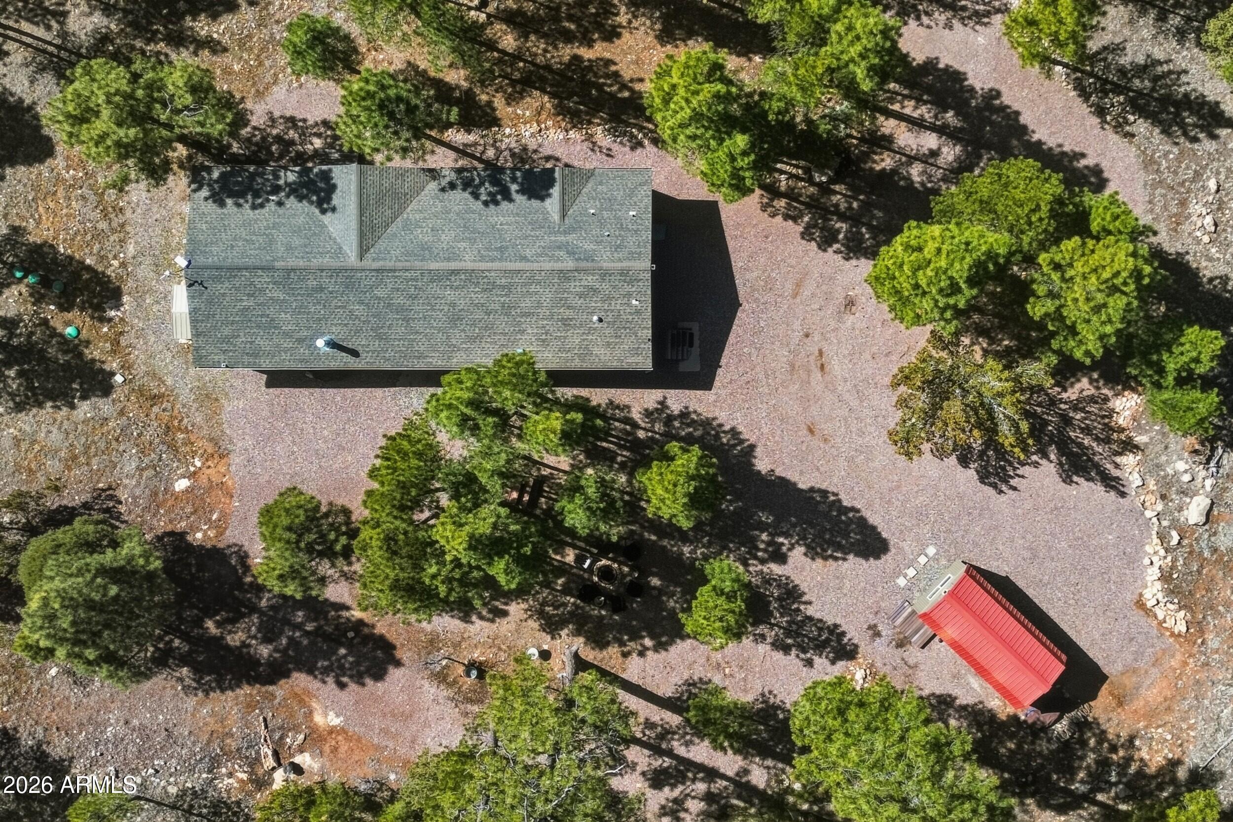 2381 Blue Ridge Drive Happy Jack, AZ 86024 - Photo 39 of 45 an aerial view of residential house with outdoor space and trees all around