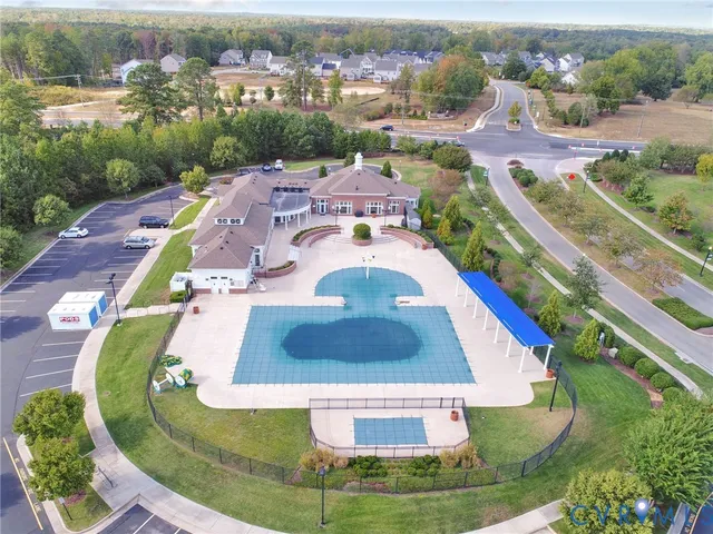 an aerial view of a house