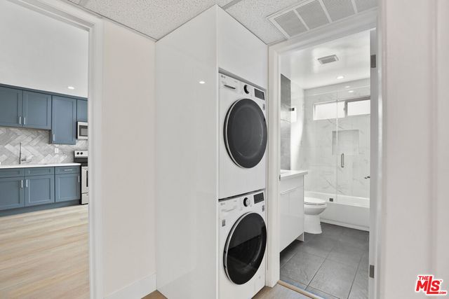 a room with a washer and dryer