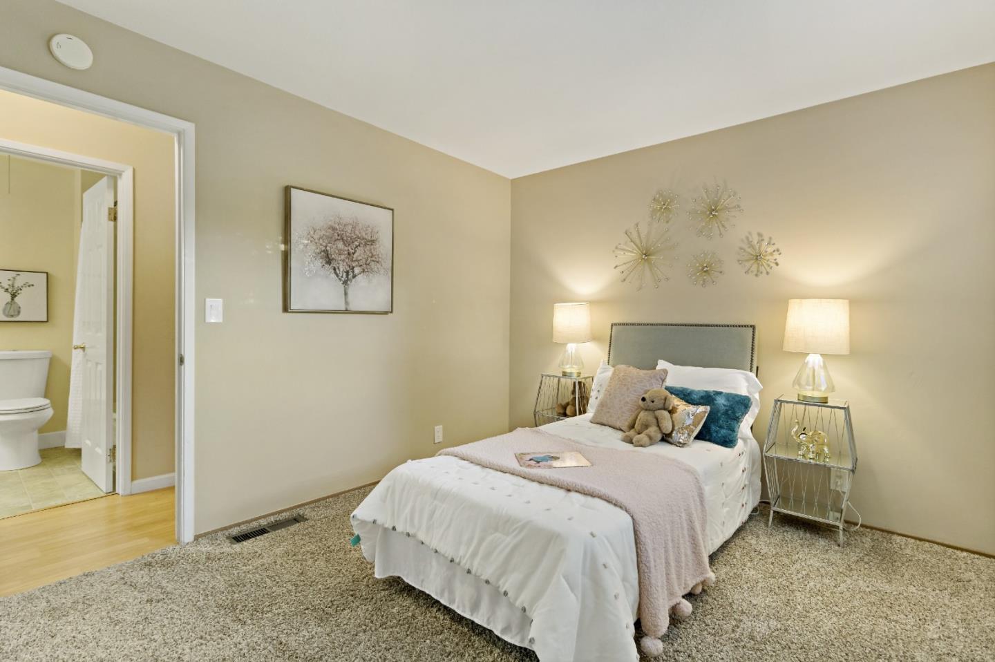 1287 Peralta Drive San Jose, CA 95120 - Photo 36 of 38 a bedroom with a bed and a view of bathroom