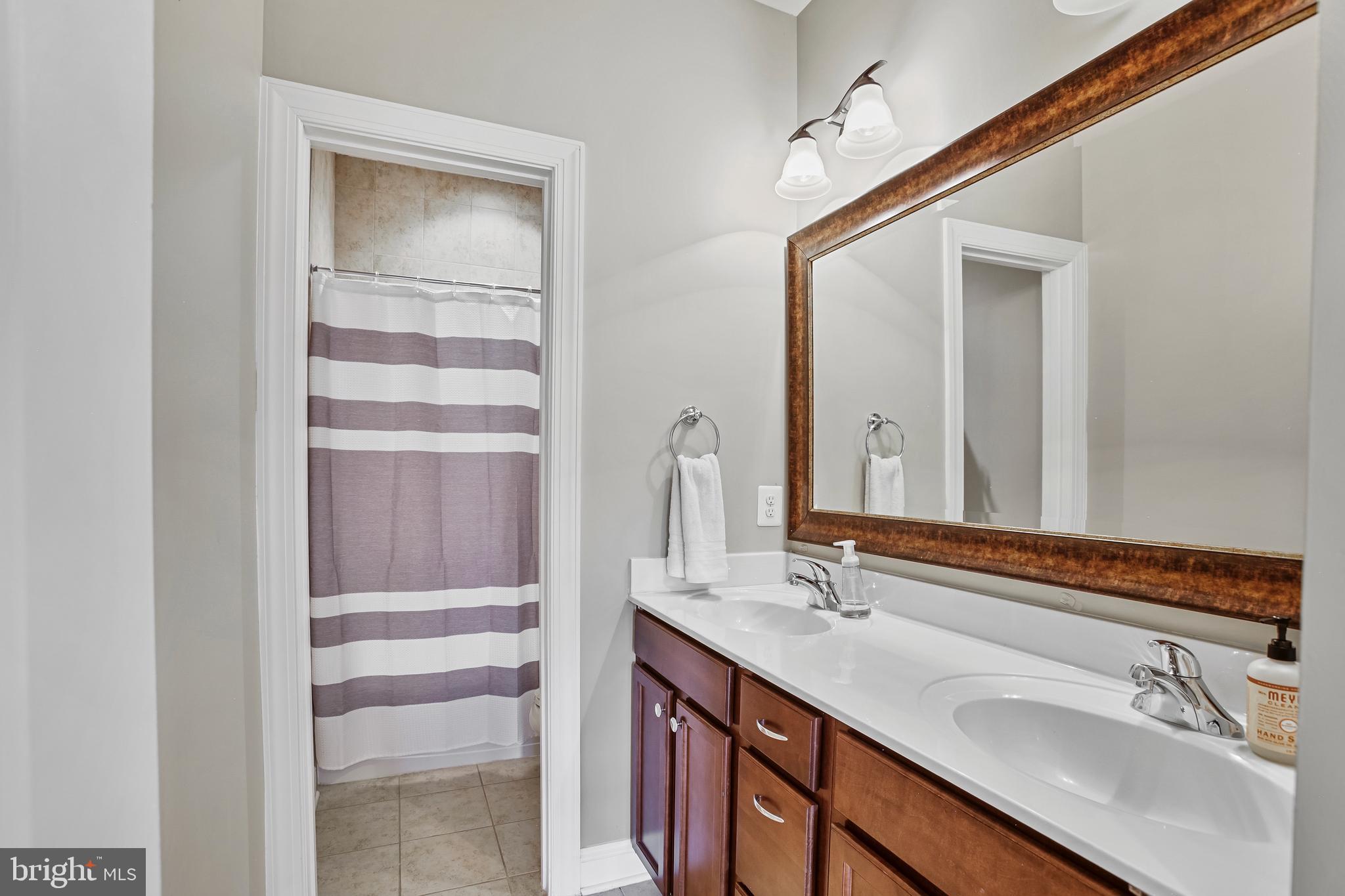 18604 Wild Raspberry Drive Purcellville, VA 20132 - Photo 31 of 58 a bathroom with a double vanity sink and a mirror