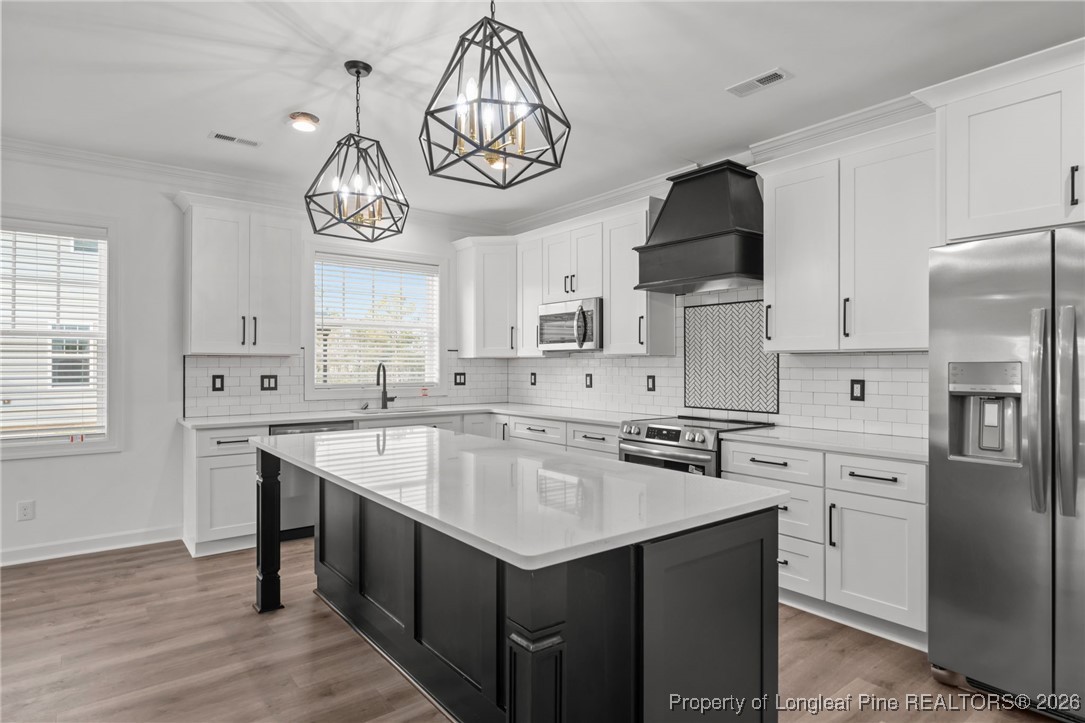296 Persimmon Tree Drive Cameron, NC 28326 - Photo 5 of 43 a kitchen with a sink a counter space cabinets and stainless steel appliances