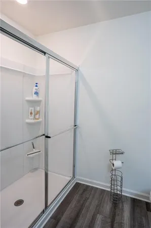 a bathroom with a shower