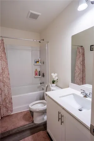 a bathroom with a sink a toilet and a bathtub