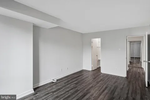 a view of an empty walk in closet