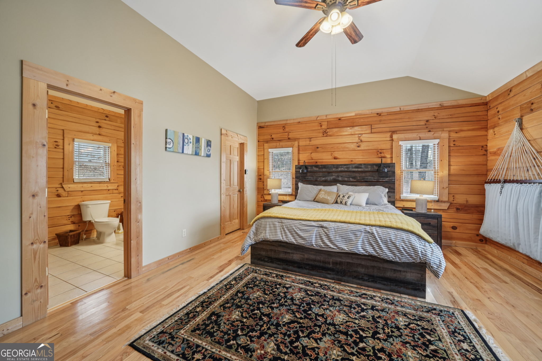 50 Eubanks Point Road Wedowee, AL 36278 - Photo 35 of 81 a spacious bedroom with a bed and glass door