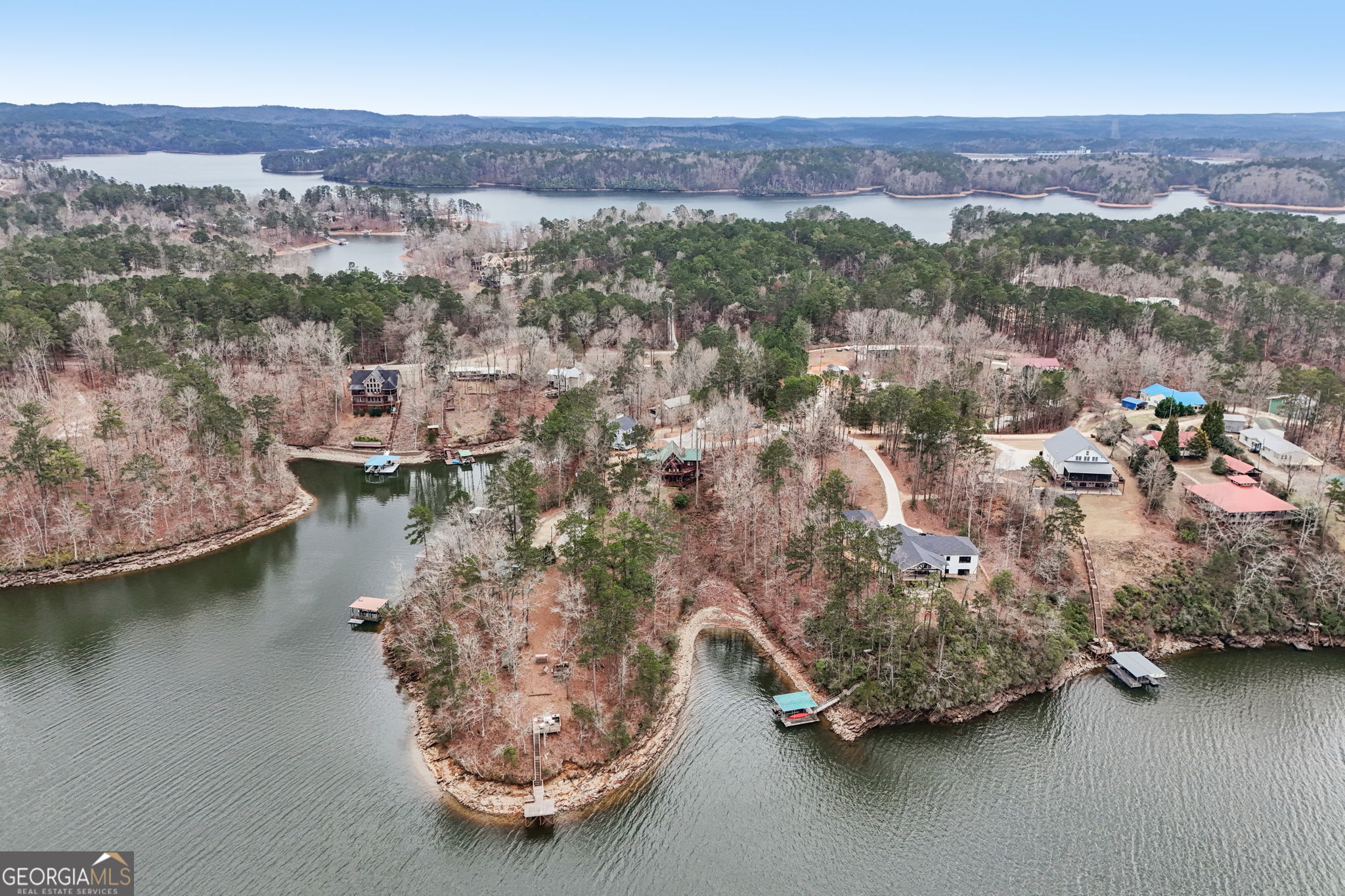 50 Eubanks Point Road Wedowee, AL 36278 - Photo 68 of 81 an aerial view of a house with a lake view