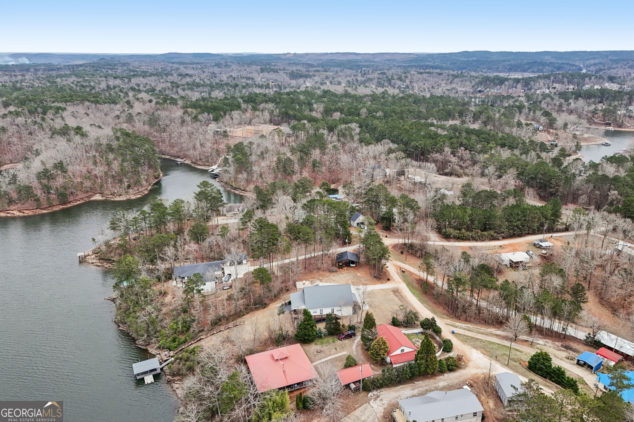 50 Eubanks Point Road Wedowee, AL 36278 - Photo 69 of 81 an aerial view of a city with lots of residential buildings