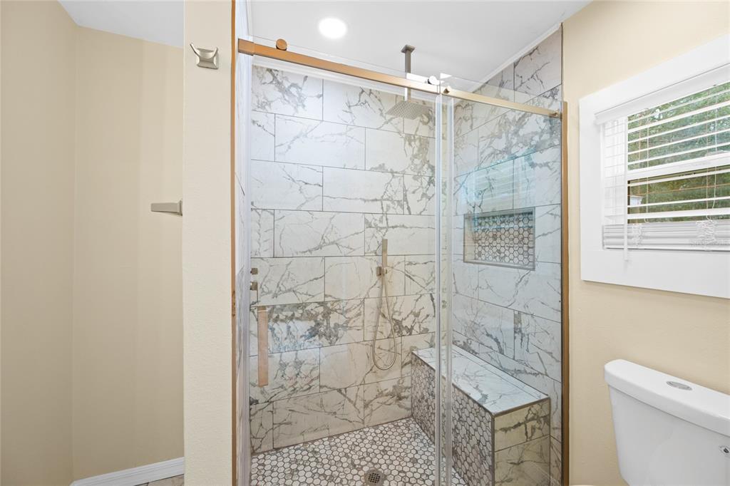 245 South Rhodes Street Mount Dora, FL 32757 - Photo 17 of 38 a bathroom with a shower and a toilet