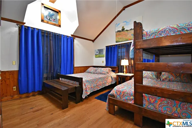 an entryway with wooden floor