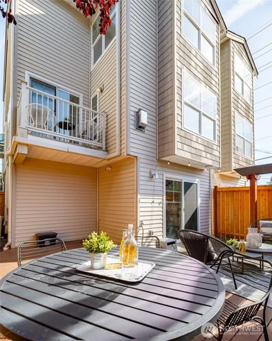 a view of a house with a lounge chair