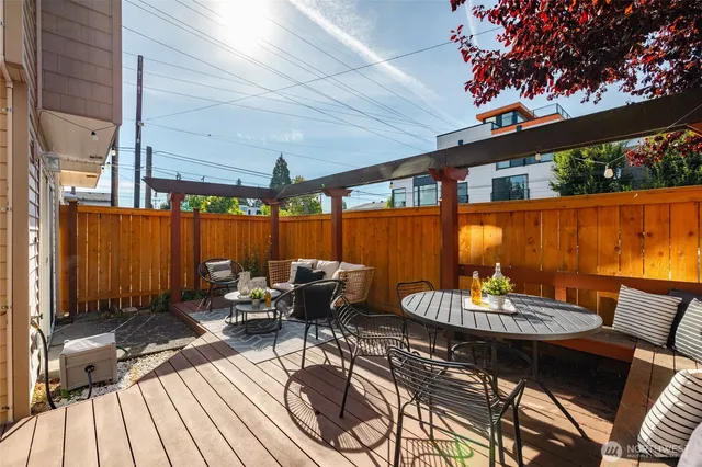 a outdoor view with a sitting space