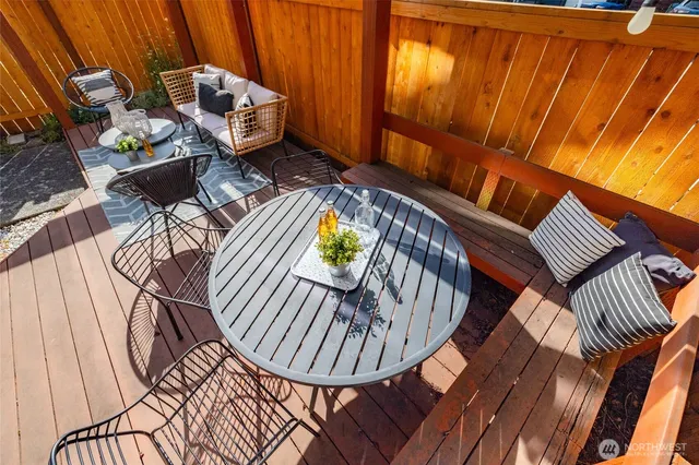 a view of balcony with chairs