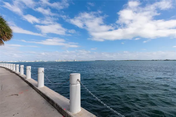 a view of a terrace with a lake