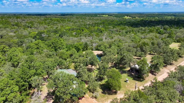a backyard of a house with lots of trees