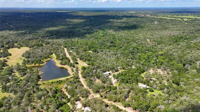a view of a lake with a city