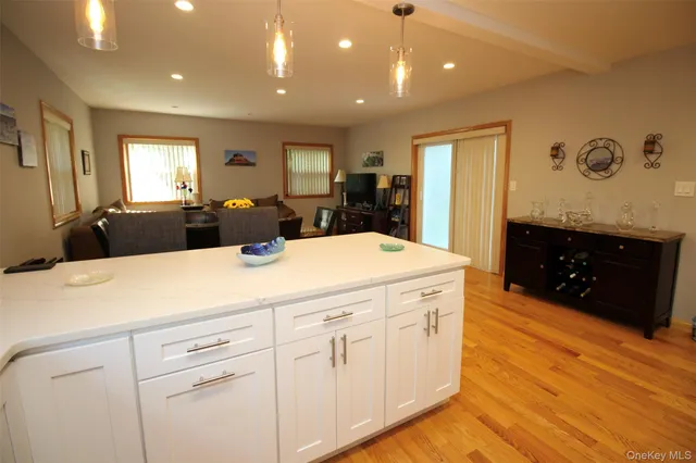 a view of empty room with an ocean view