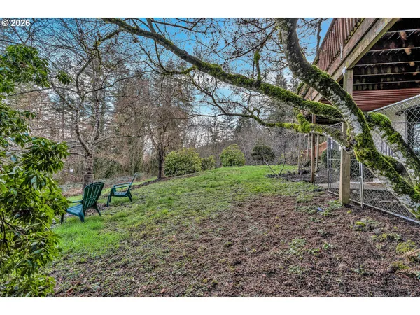 a view of a backyard