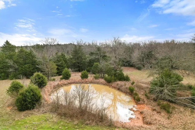 a view of a lake with mountains in the background