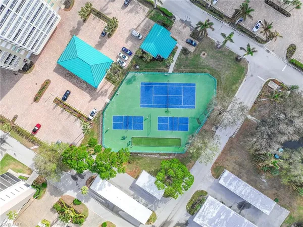 an aerial view of a house