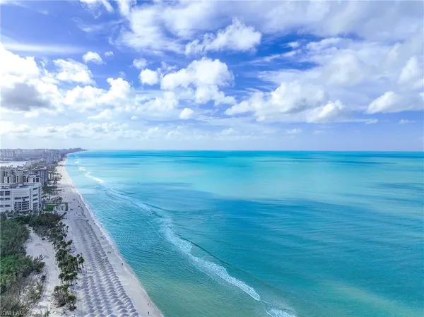 a view of an ocean with a big yard