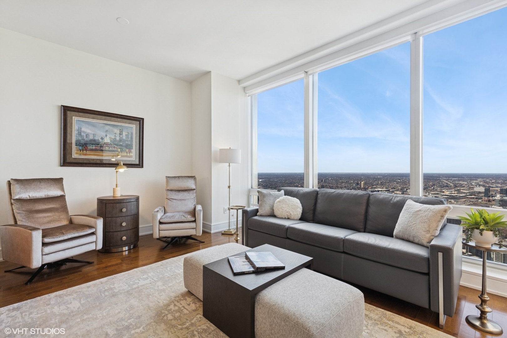 401 North Wabash Avenue, Unit 59B Chicago, IL 60611 - Photo 14 of 40 a living room with furniture and a potted plant