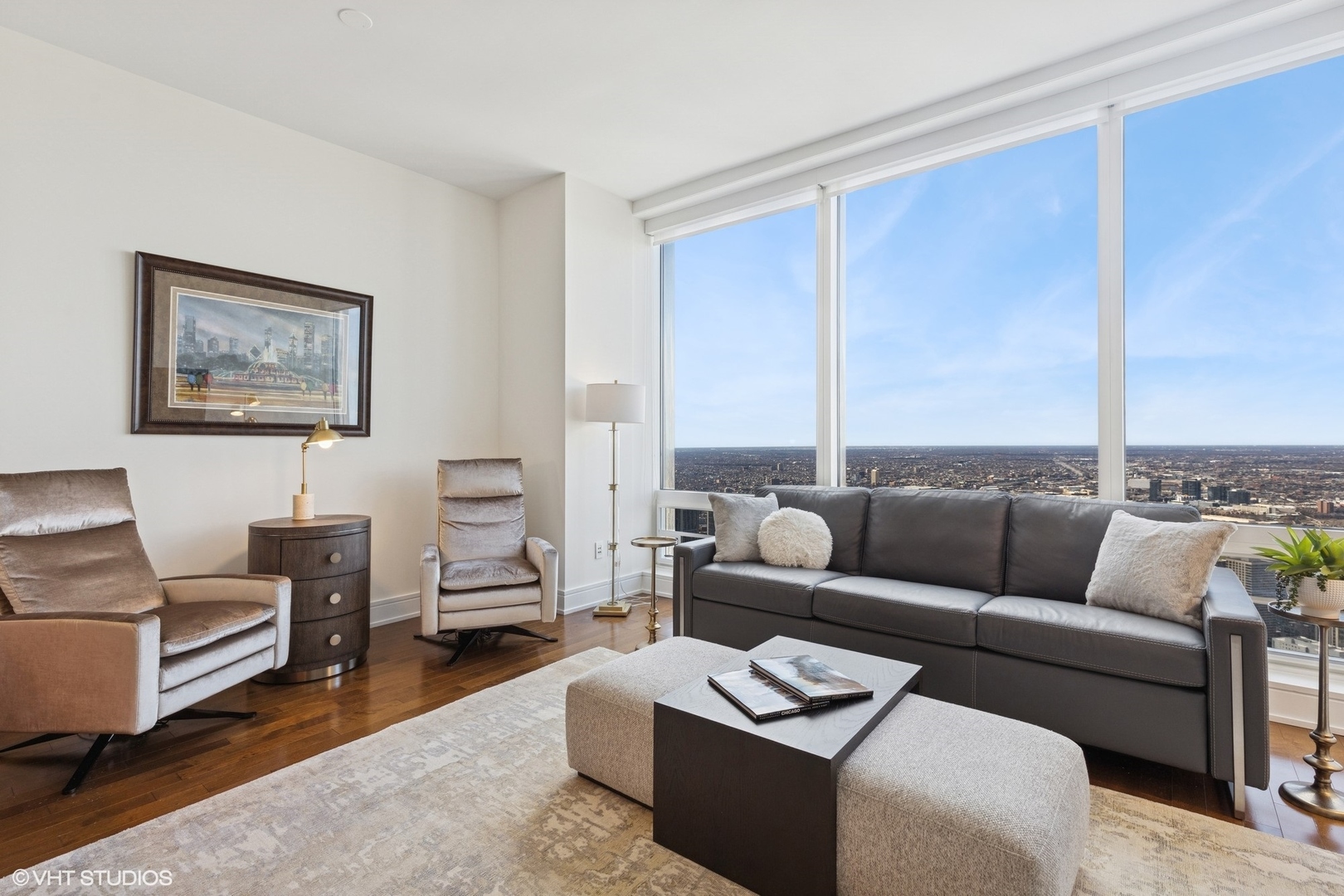 401 North Wabash Avenue, Unit 59B Chicago, IL 60611 - Photo 10 of 40 a living room with furniture and a large window