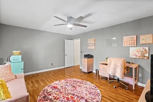 a bed room with a bed and a couch