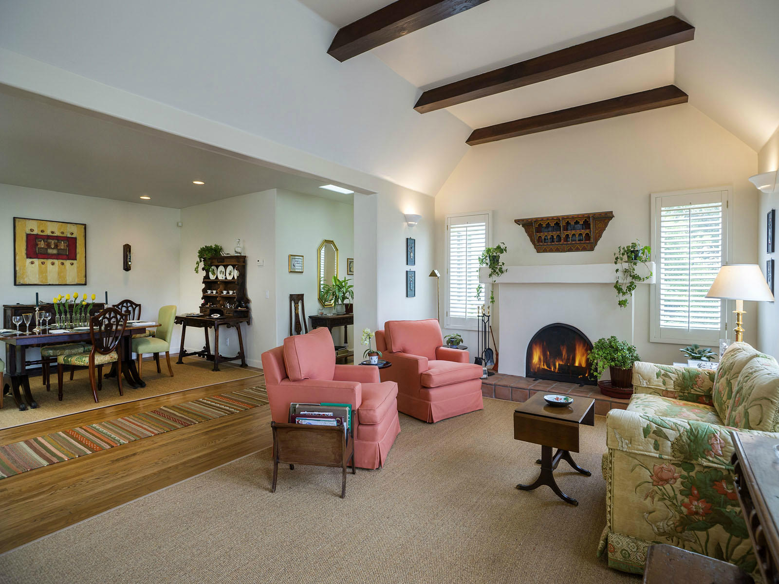 2170 East Valley Road Montecito, CA 93108 - Photo 2 of 10 a living room with furniture and a fireplace