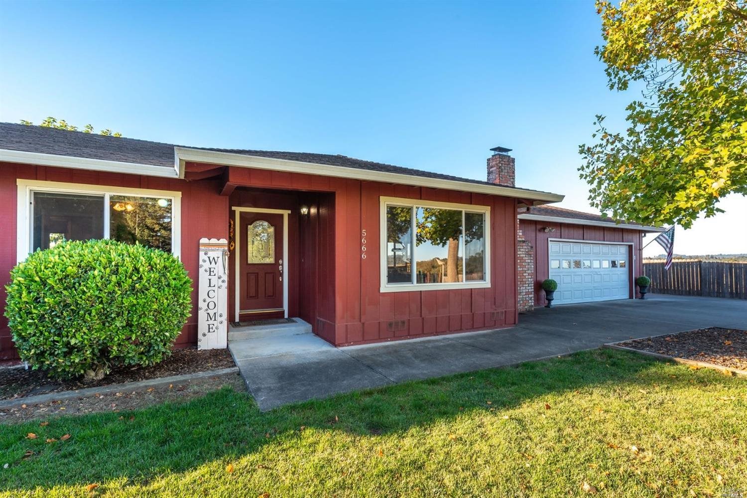 5666 Ver-Ni Road Sebastopol, CA 95472 - Photo 1 of 1 front view of a house with a yard