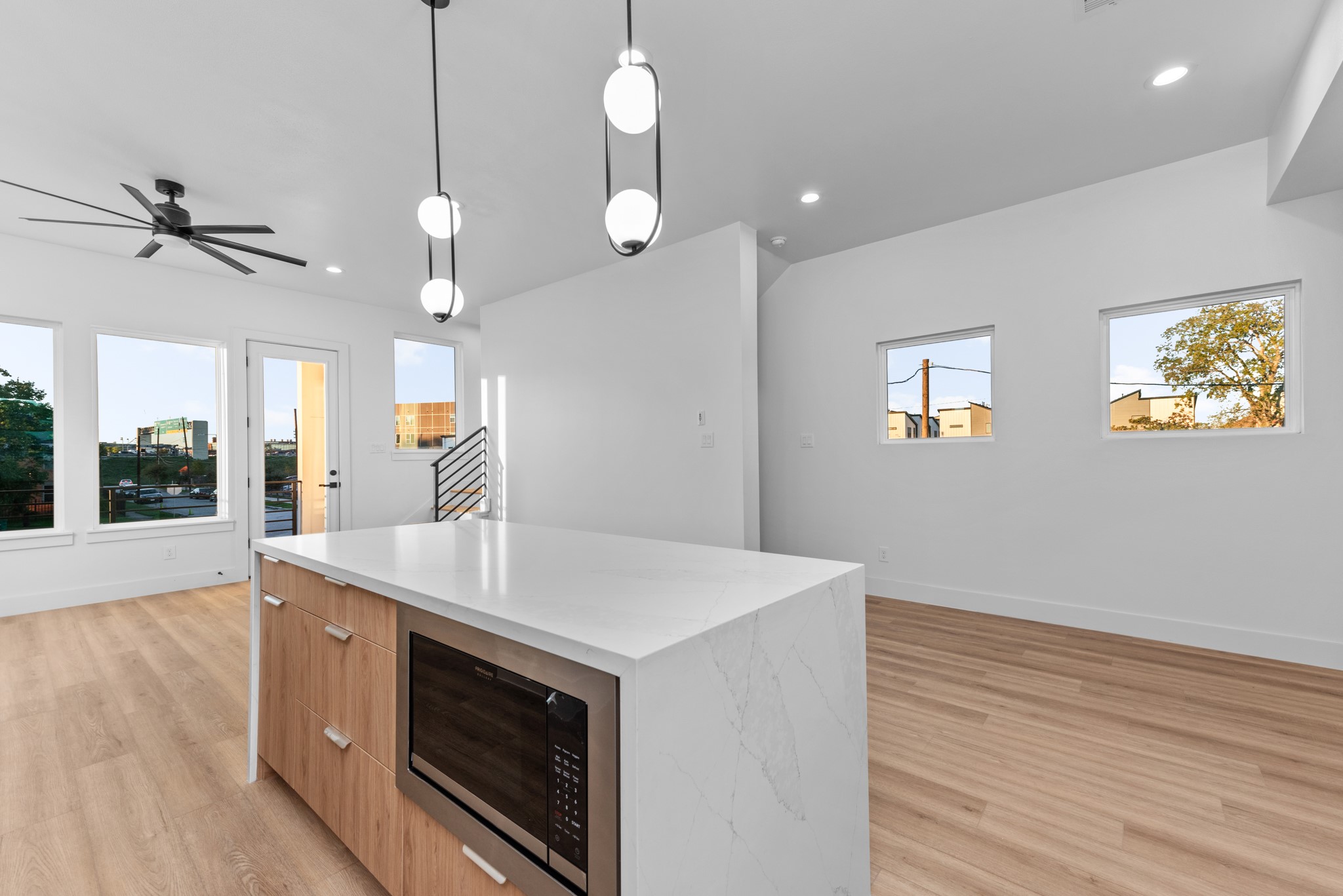 2314 Barbee Street Houston, TX 77004 - Photo 12 of 15 a view of a kitchen counter space a sink and a chandelier