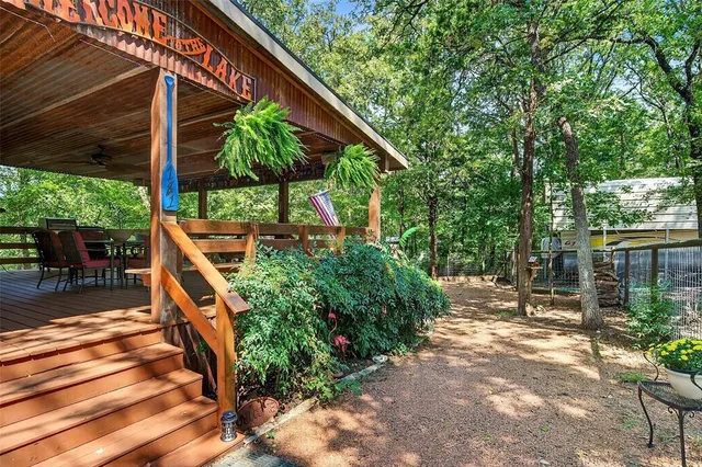 a backyard of a house with seating space