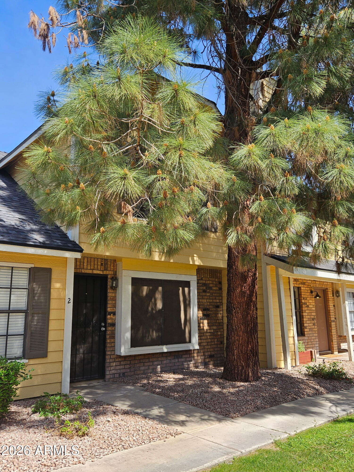 a front view of a house