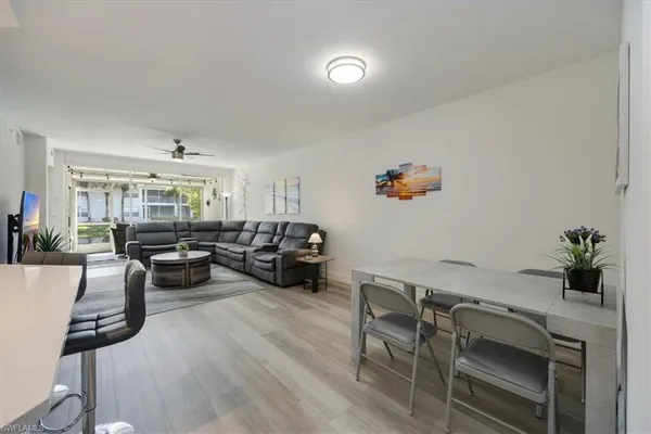 a living room with furniture