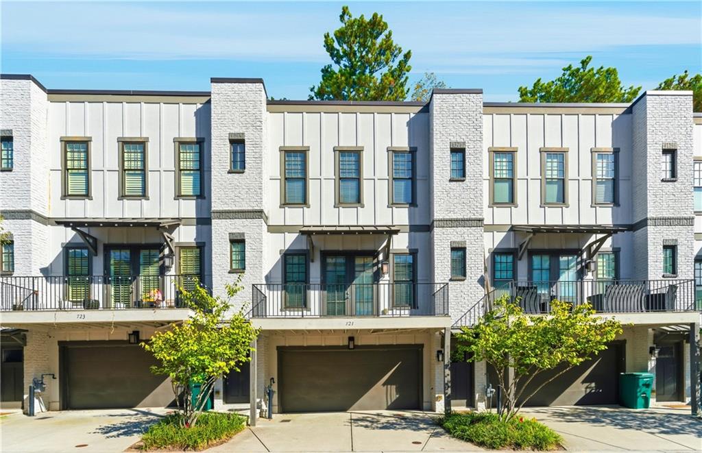 a view of a building with a garden