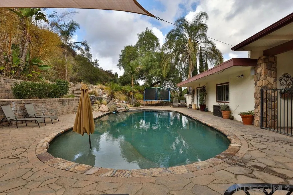 11836 Rocoso Road Lakeside, CA 92040 - Photo 43 of 65 a view of a swimming pool with a patio
