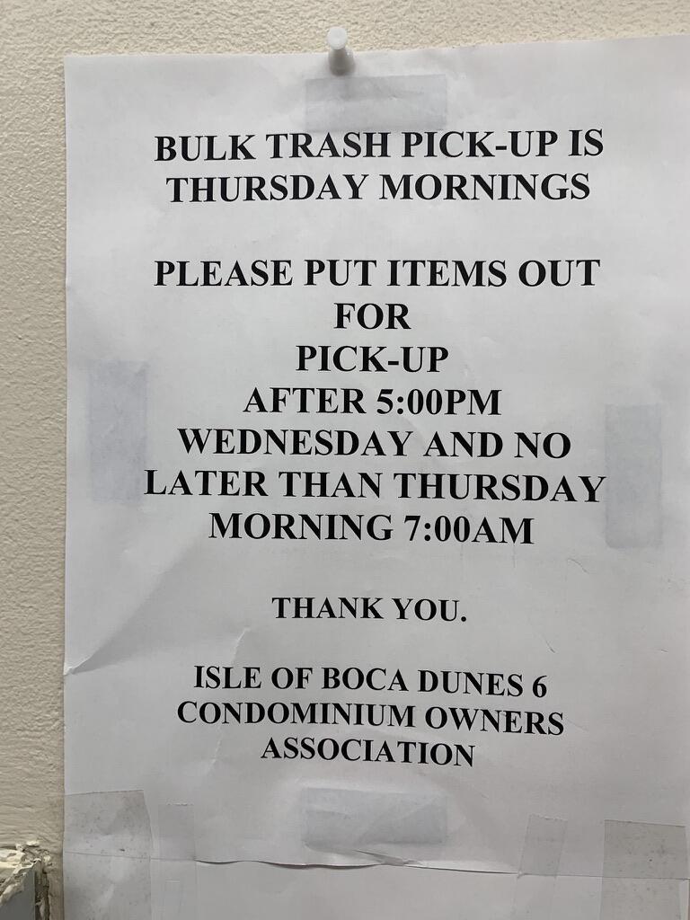 9370 Southwest 8th Street, Unit 202 Boca Raton, FL 33428 - Photo 46 of 46 Trash Days