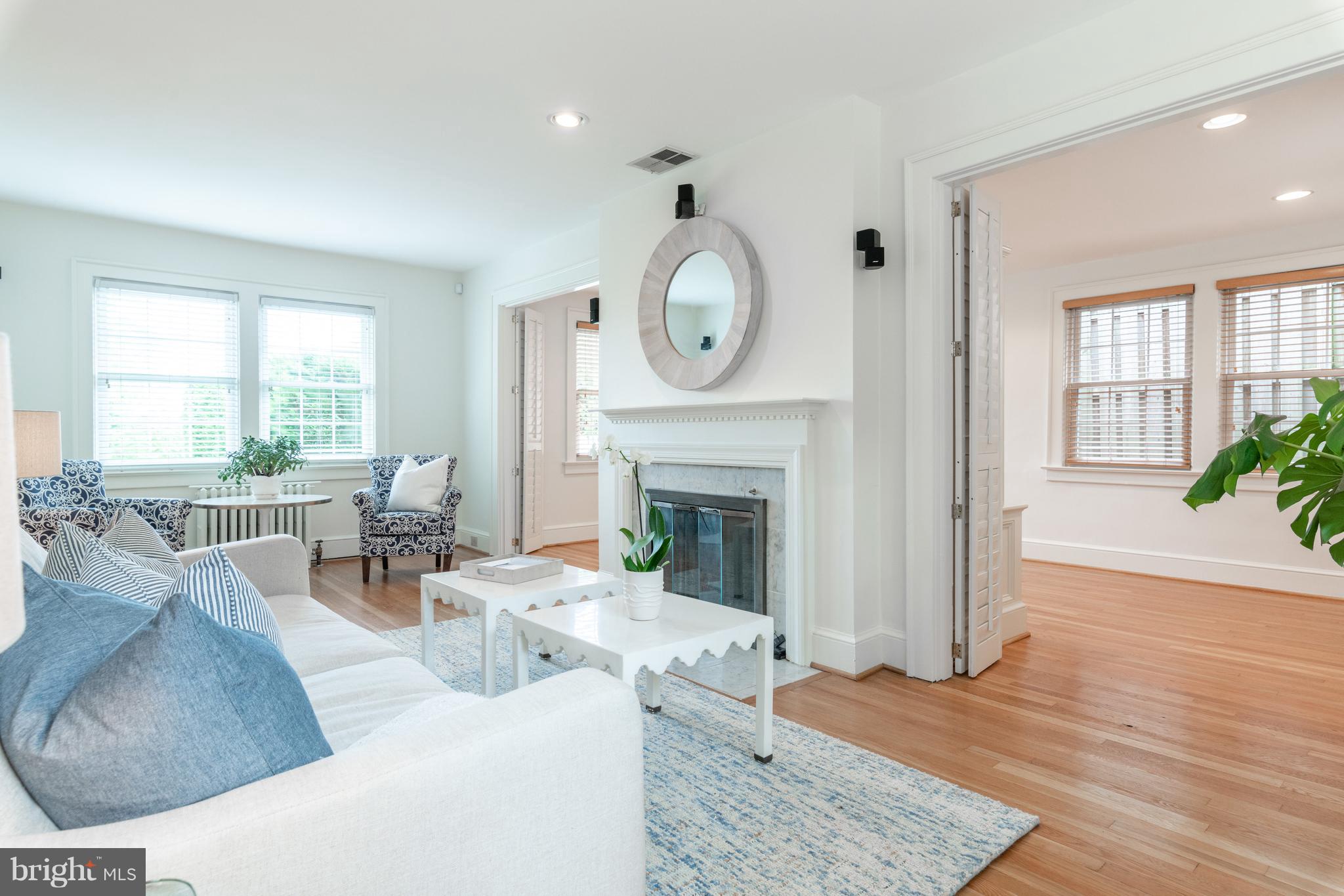6036 Fort Hunt Road Alexandria, VA 22307 - Photo 8 of 52 Living Room with Masonry Fireplace