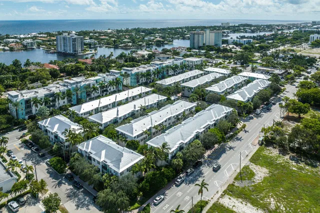 an aerial view of multiple house