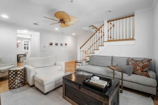 a living room with furniture