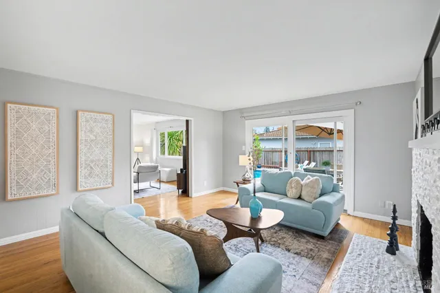 a living room with furniture and a couch