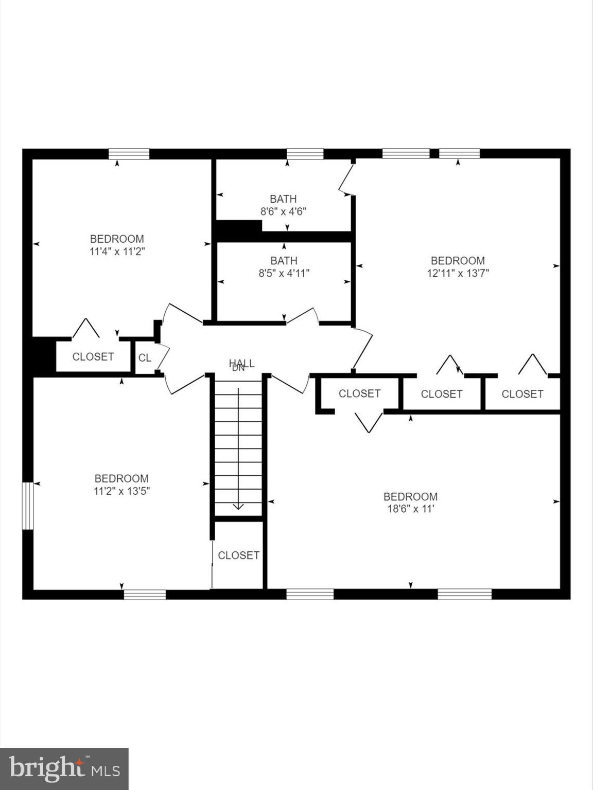 7912 Tower Court Road Severn, MD 21144 - Photo 33 of 34 Upstairs Floorplan