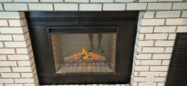 a view of a fireplace