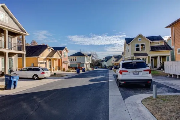 a car parked in front of a building